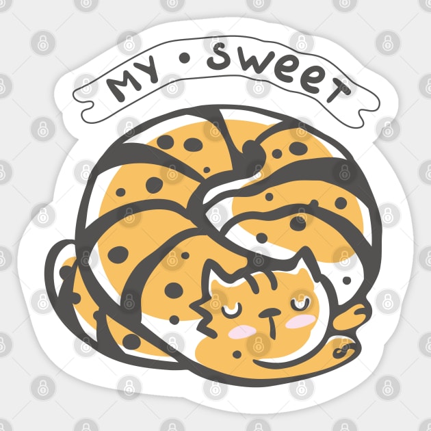 My Sweet Cat Sticker by Elena Romashko